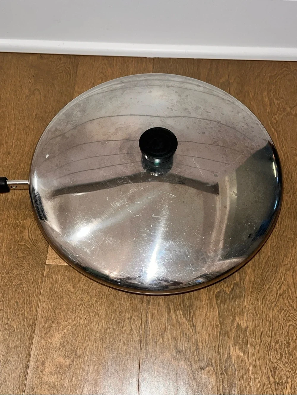 Vintage Revere Ware 12 Inch Stainless Steel Copper Clad Bottom Skillet W/Lid:USA